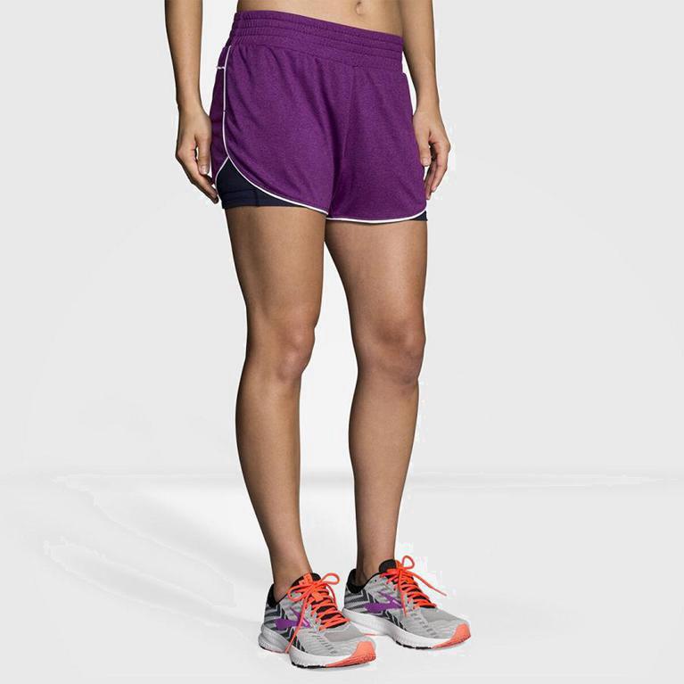 Brooks Rep 3 2-In-1 - Pantalones Cortos Mujer - Moradas (HZLV-91650)